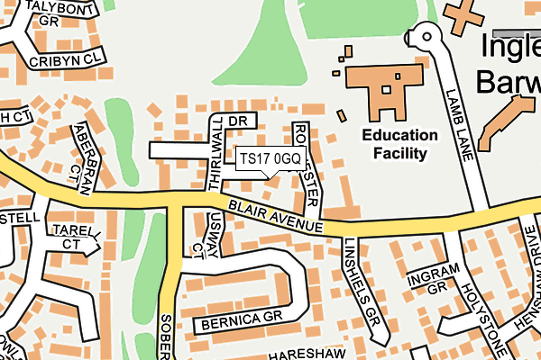 TS17 0GQ map - OS OpenMap – Local (Ordnance Survey)