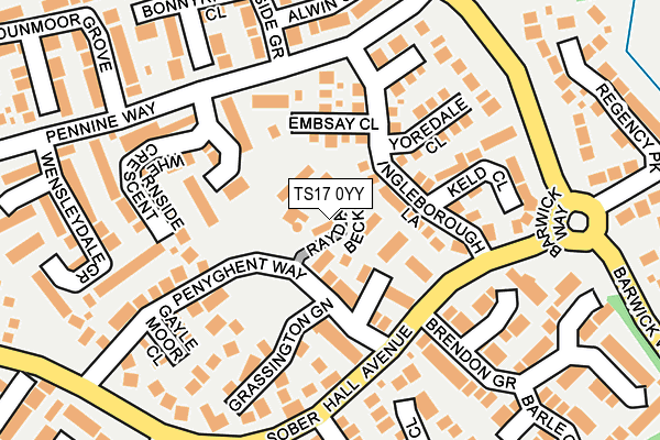 TS17 0YY map - OS OpenMap – Local (Ordnance Survey) TS17 0YY map - OS OpenMap – Local (Ordnance Survey)