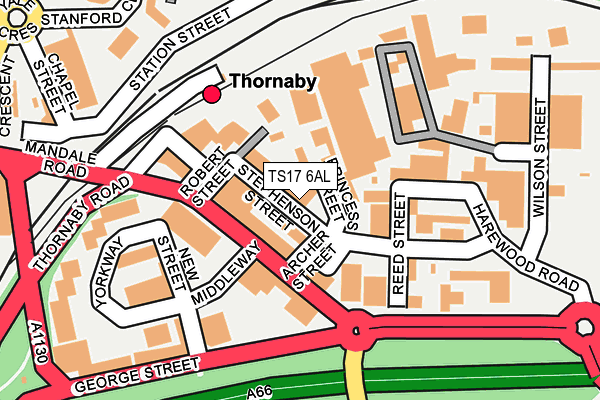 TS17 6AL map - OS OpenMap – Local (Ordnance Survey) TS17 6AL map - OS OpenMap – Local (Ordnance Survey)