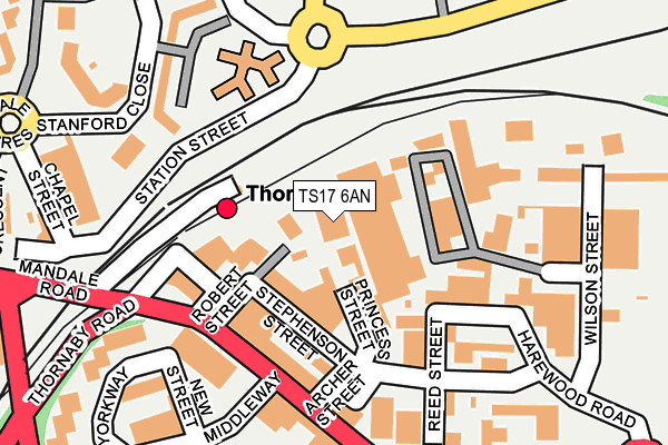 TS17 6AN map - OS OpenMap – Local (Ordnance Survey) TS17 6AN map - OS OpenMap – Local (Ordnance Survey)