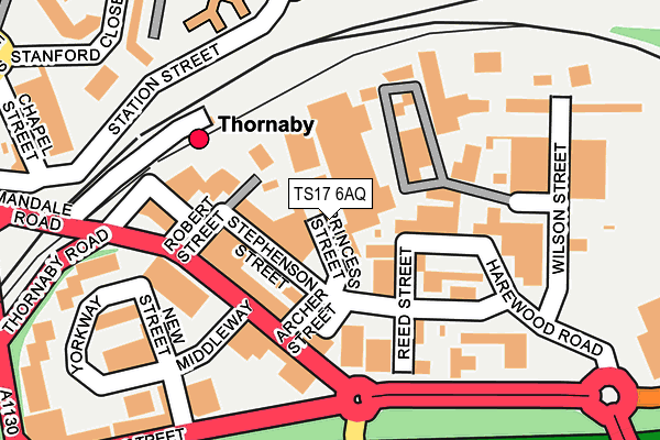 TS17 6AQ map - OS OpenMap – Local (Ordnance Survey)