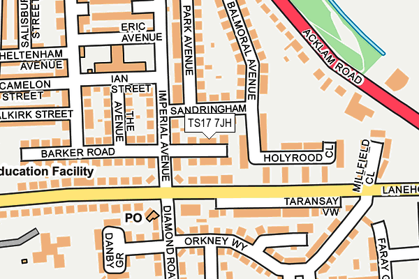 TS17 7JH map - OS OpenMap – Local (Ordnance Survey) TS17 7JH map - OS OpenMap – Local (Ordnance Survey)
