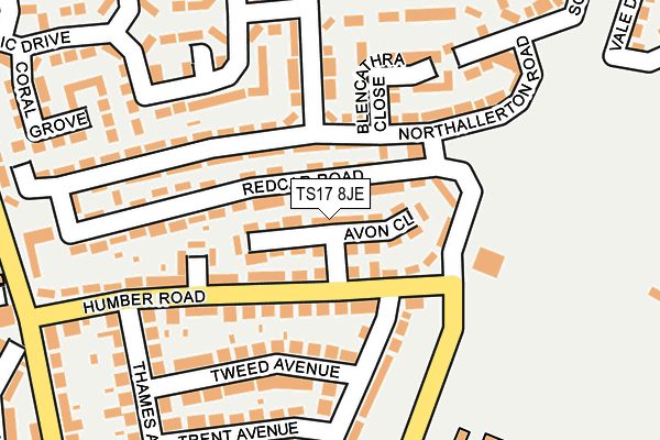 TS17 8JE map - OS OpenMap – Local (Ordnance Survey) TS17 8JE map - OS OpenMap – Local (Ordnance Survey)