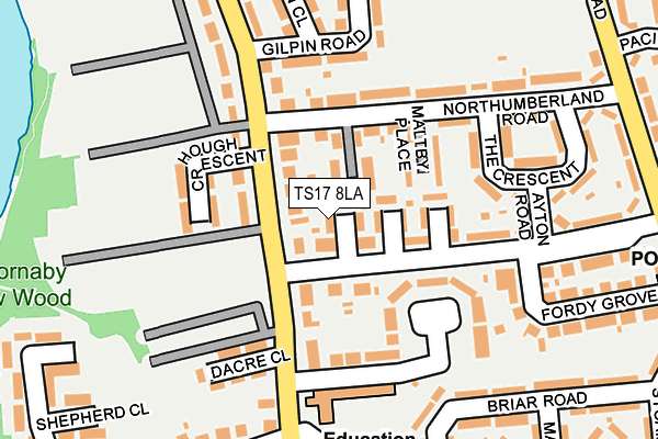 TS17 8LA map - OS OpenMap – Local (Ordnance Survey) TS17 8LA map - OS OpenMap – Local (Ordnance Survey)