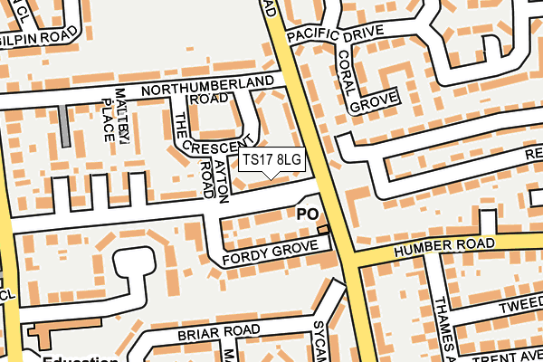 TS17 8LG map - OS OpenMap – Local (Ordnance Survey) TS17 8LG map - OS OpenMap – Local (Ordnance Survey)