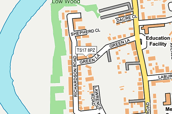 TS17 8PZ map - OS OpenMap – Local (Ordnance Survey) TS17 8PZ map - OS OpenMap – Local (Ordnance Survey)