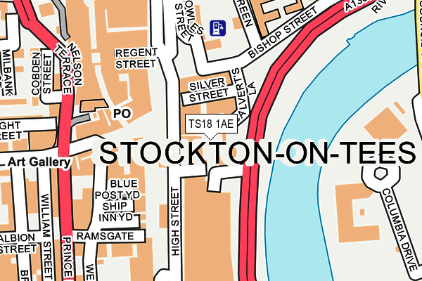 TS18 1AE map - OS OpenMap – Local (Ordnance Survey) TS18 1AE map - OS OpenMap – Local (Ordnance Survey)