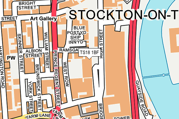 TS18 1BF map - OS OpenMap – Local (Ordnance Survey) TS18 1BF map - OS OpenMap – Local (Ordnance Survey)