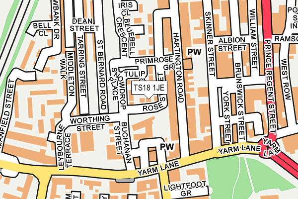 TS18 1JE map - OS OpenMap – Local (Ordnance Survey) TS18 1JE map - OS OpenMap – Local (Ordnance Survey)