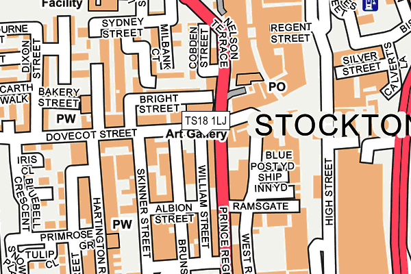 TS18 1LJ map - OS OpenMap – Local (Ordnance Survey) TS18 1LJ map - OS OpenMap – Local (Ordnance Survey)