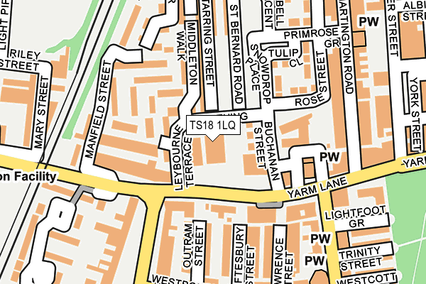 TS18 1LQ map - OS OpenMap – Local (Ordnance Survey) TS18 1LQ map - OS OpenMap – Local (Ordnance Survey)