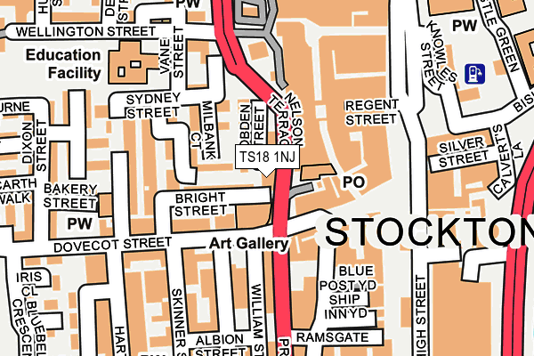 TS18 1NJ map - OS OpenMap – Local (Ordnance Survey) TS18 1NJ map - OS OpenMap – Local (Ordnance Survey)