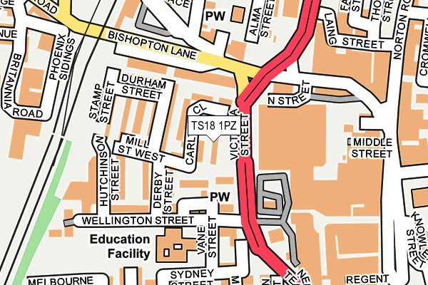 TS18 1PZ map - OS OpenMap – Local (Ordnance Survey) TS18 1PZ map - OS OpenMap – Local (Ordnance Survey)