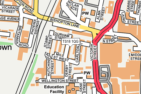 TS18 1QG map - OS OpenMap – Local (Ordnance Survey) TS18 1QG map - OS OpenMap – Local (Ordnance Survey)