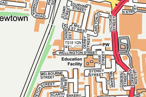 TS18 1QN map - OS OpenMap – Local (Ordnance Survey) TS18 1QN map - OS OpenMap – Local (Ordnance Survey)