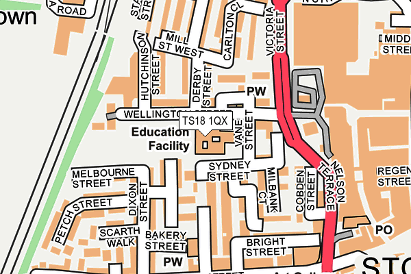 TS18 1QX map - OS OpenMap – Local (Ordnance Survey) TS18 1QX map - OS OpenMap – Local (Ordnance Survey)