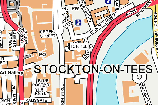 TS18 1SL map - OS OpenMap – Local (Ordnance Survey) TS18 1SL map - OS OpenMap – Local (Ordnance Survey)