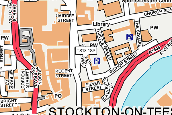 TS18 1SP map - OS OpenMap – Local (Ordnance Survey) TS18 1SP map - OS OpenMap – Local (Ordnance Survey)