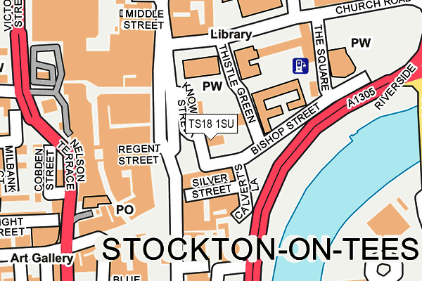 TS18 1SU map - OS OpenMap – Local (Ordnance Survey)
