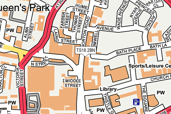 TS18 2BN map - OS OpenMap – Local (Ordnance Survey) TS18 2BN map - OS OpenMap – Local (Ordnance Survey)