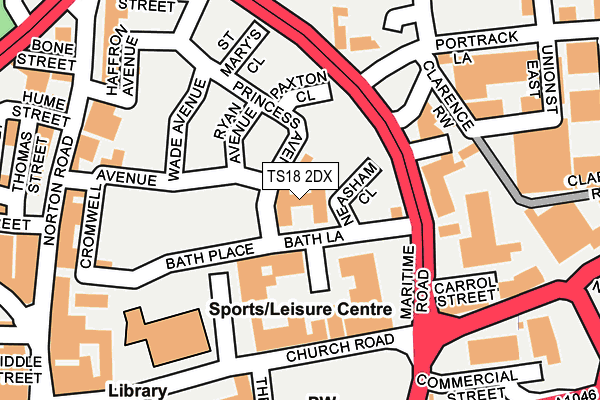TS18 2DX map - OS OpenMap – Local (Ordnance Survey) TS18 2DX map - OS OpenMap – Local (Ordnance Survey)