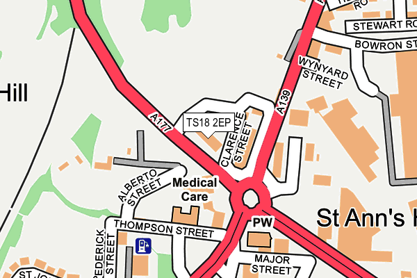 TS18 2EP map - OS OpenMap – Local (Ordnance Survey) TS18 2EP map - OS OpenMap – Local (Ordnance Survey)
