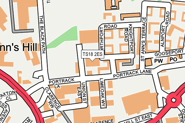 TS18 2ES map - OS OpenMap – Local (Ordnance Survey) TS18 2ES map - OS OpenMap – Local (Ordnance Survey)
