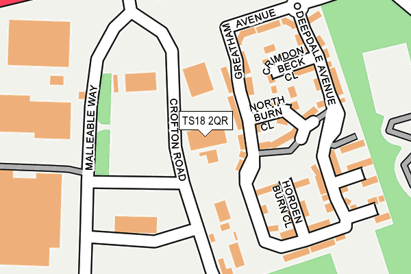 TS18 2QR map - OS OpenMap – Local (Ordnance Survey) TS18 2QR map - OS OpenMap – Local (Ordnance Survey)