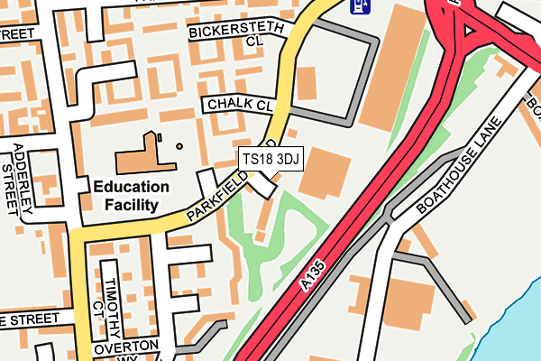 TS18 3DJ map - OS OpenMap – Local (Ordnance Survey) TS18 3DJ map - OS OpenMap – Local (Ordnance Survey)