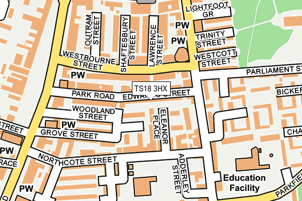 TS18 3HX map - OS OpenMap – Local (Ordnance Survey) TS18 3HX map - OS OpenMap – Local (Ordnance Survey)