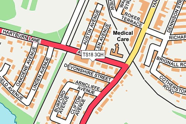 TS18 3QH map - OS OpenMap – Local (Ordnance Survey) TS18 3QH map - OS OpenMap – Local (Ordnance Survey)