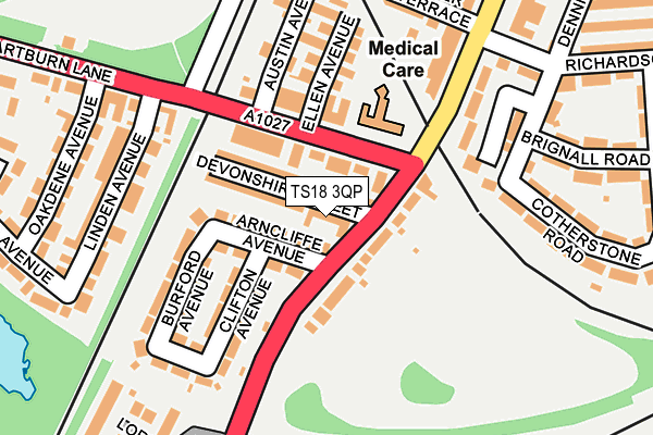 TS18 3QP map - OS OpenMap – Local (Ordnance Survey) TS18 3QP map - OS OpenMap – Local (Ordnance Survey)
