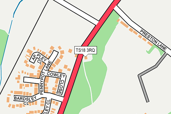 TS18 3RQ map - OS OpenMap – Local (Ordnance Survey) TS18 3RQ map - OS OpenMap – Local (Ordnance Survey)