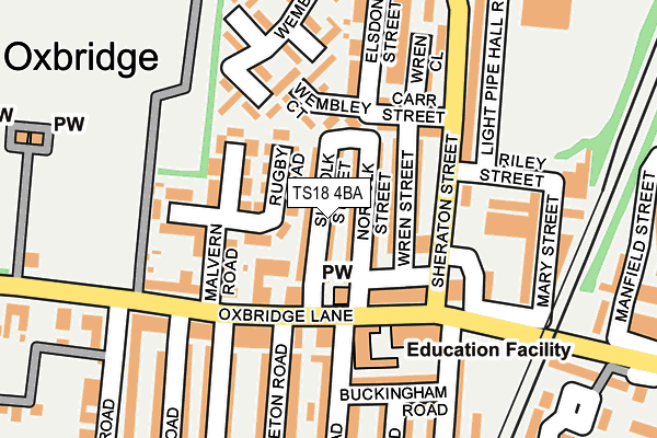 TS18 4BA map - OS OpenMap – Local (Ordnance Survey) TS18 4BA map - OS OpenMap – Local (Ordnance Survey)