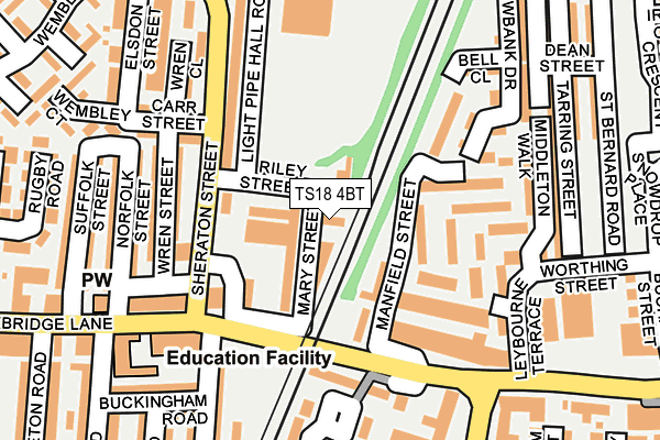 TS18 4BT map - OS OpenMap – Local (Ordnance Survey) TS18 4BT map - OS OpenMap – Local (Ordnance Survey)