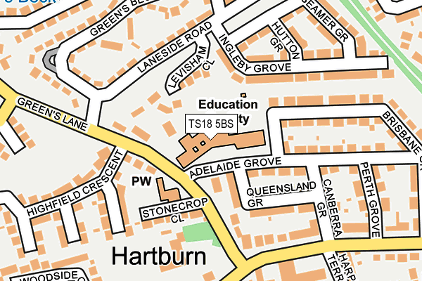 TS18 5BS map - OS OpenMap – Local (Ordnance Survey) TS18 5BS map - OS OpenMap – Local (Ordnance Survey)