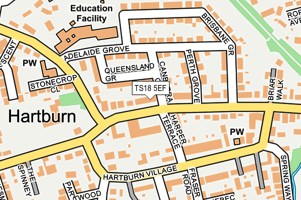 TS18 5EF map - OS OpenMap – Local (Ordnance Survey) TS18 5EF map - OS OpenMap – Local (Ordnance Survey)