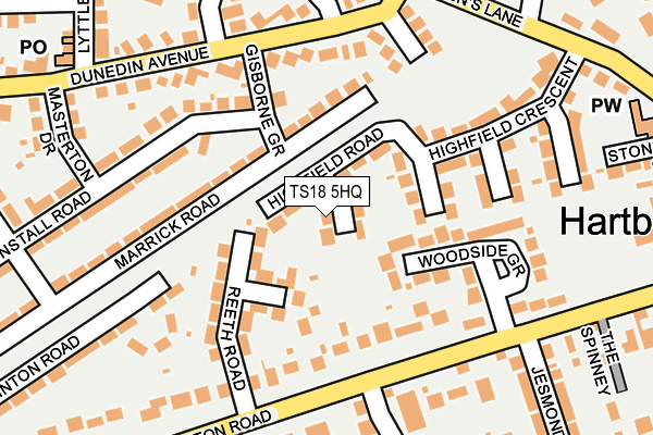 TS18 5HQ map - OS OpenMap – Local (Ordnance Survey) TS18 5HQ map - OS OpenMap – Local (Ordnance Survey)