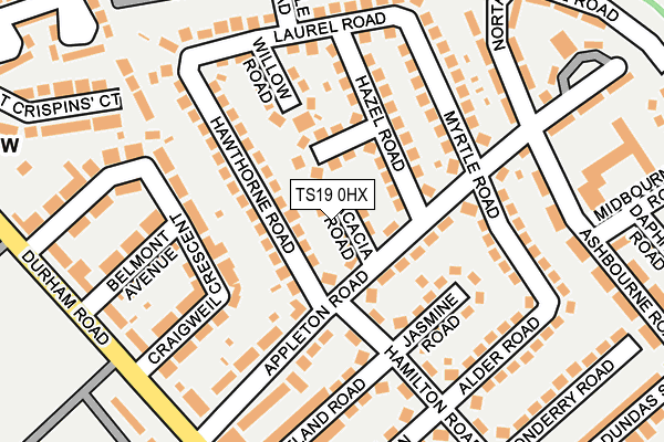 TS19 0HX map - OS OpenMap – Local (Ordnance Survey) TS19 0HX map - OS OpenMap – Local (Ordnance Survey)