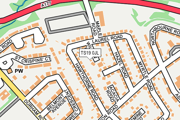 TS19 0JL map - OS OpenMap – Local (Ordnance Survey) TS19 0JL map - OS OpenMap – Local (Ordnance Survey)