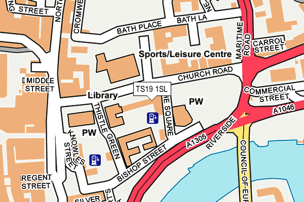 TS19 1SL map - OS OpenMap – Local (Ordnance Survey) TS19 1SL map - OS OpenMap – Local (Ordnance Survey)
