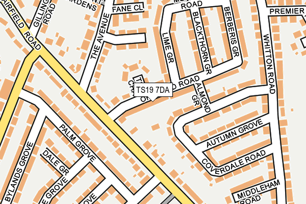 TS19 7DA map - OS OpenMap – Local (Ordnance Survey) TS19 7DA map - OS OpenMap – Local (Ordnance Survey)