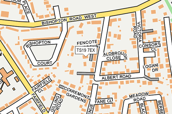 TS19 7EX map - OS OpenMap – Local (Ordnance Survey) TS19 7EX map - OS OpenMap – Local (Ordnance Survey)