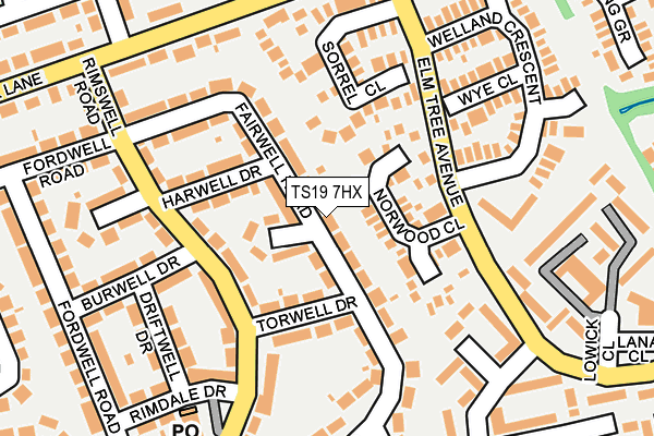 TS19 7HX map - OS OpenMap – Local (Ordnance Survey) TS19 7HX map - OS OpenMap – Local (Ordnance Survey)