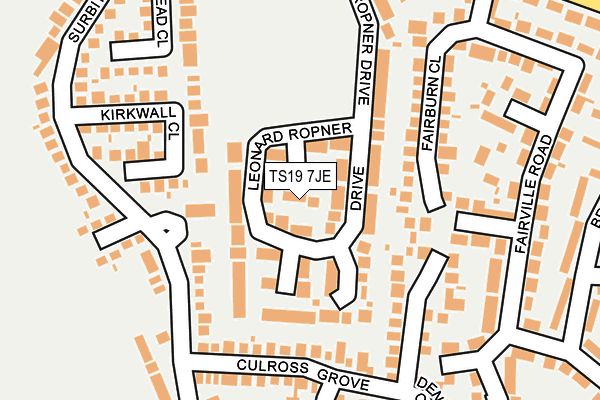 TS19 7JE map - OS OpenMap – Local (Ordnance Survey) TS19 7JE map - OS OpenMap – Local (Ordnance Survey)
