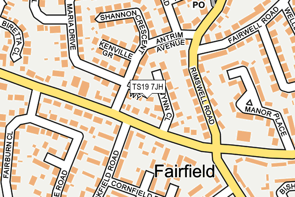 TS19 7JH map - OS OpenMap – Local (Ordnance Survey) TS19 7JH map - OS OpenMap – Local (Ordnance Survey)