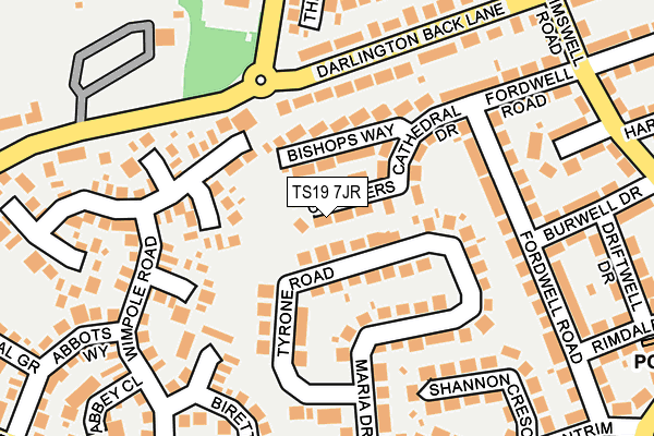 TS19 7JR map - OS OpenMap – Local (Ordnance Survey) TS19 7JR map - OS OpenMap – Local (Ordnance Survey)