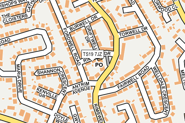 TS19 7JZ map - OS OpenMap – Local (Ordnance Survey) TS19 7JZ map - OS OpenMap – Local (Ordnance Survey)