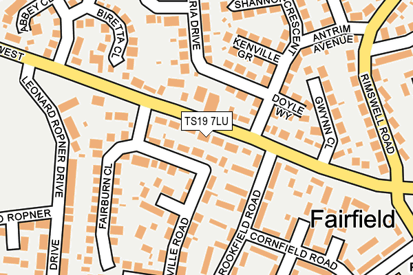 TS19 7LU map - OS OpenMap – Local (Ordnance Survey) TS19 7LU map - OS OpenMap – Local (Ordnance Survey)