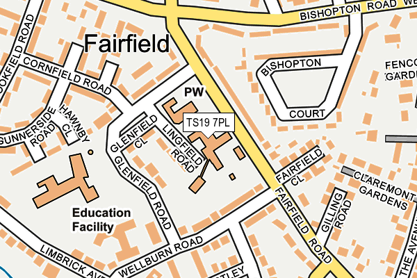 TS19 7PL map - OS OpenMap – Local (Ordnance Survey)